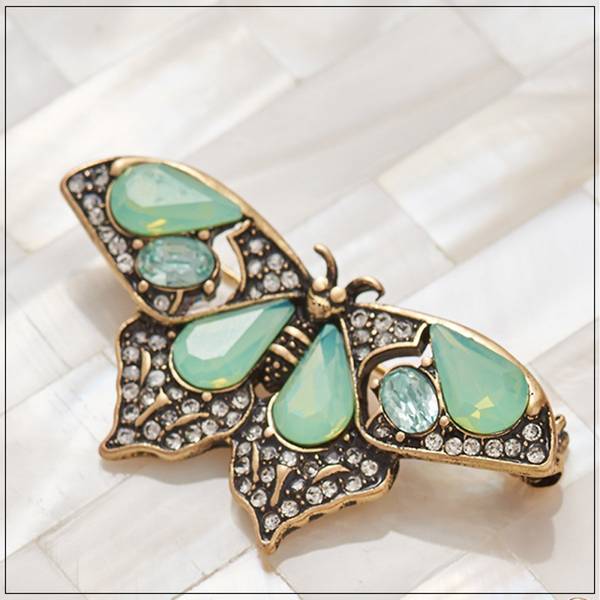 Brosje - Butterfly in Pacific Opal