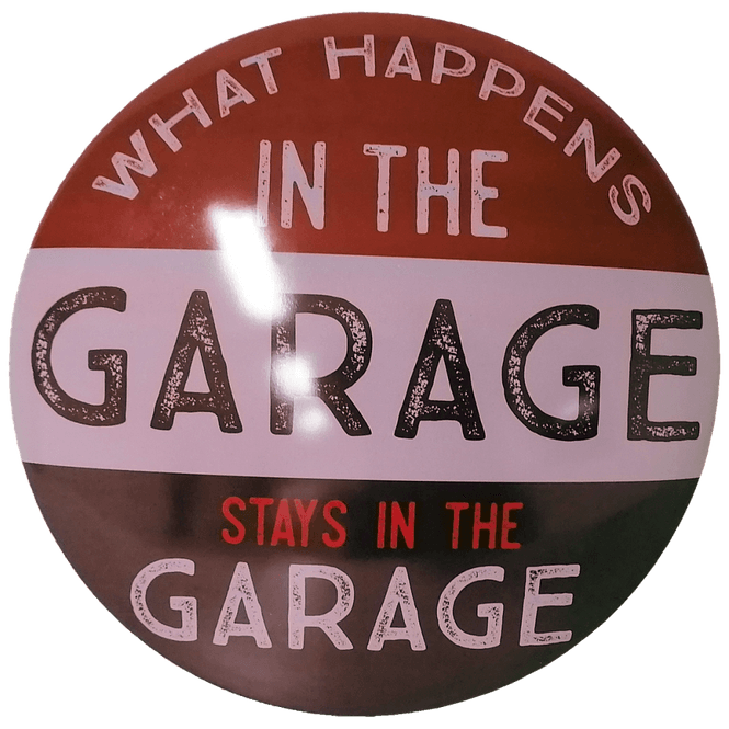 Hovedbilde Metallskilt - Button Happens In The Garage